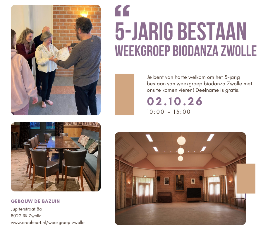 5-jarig bestaan weekgroep biodanza Zwolle